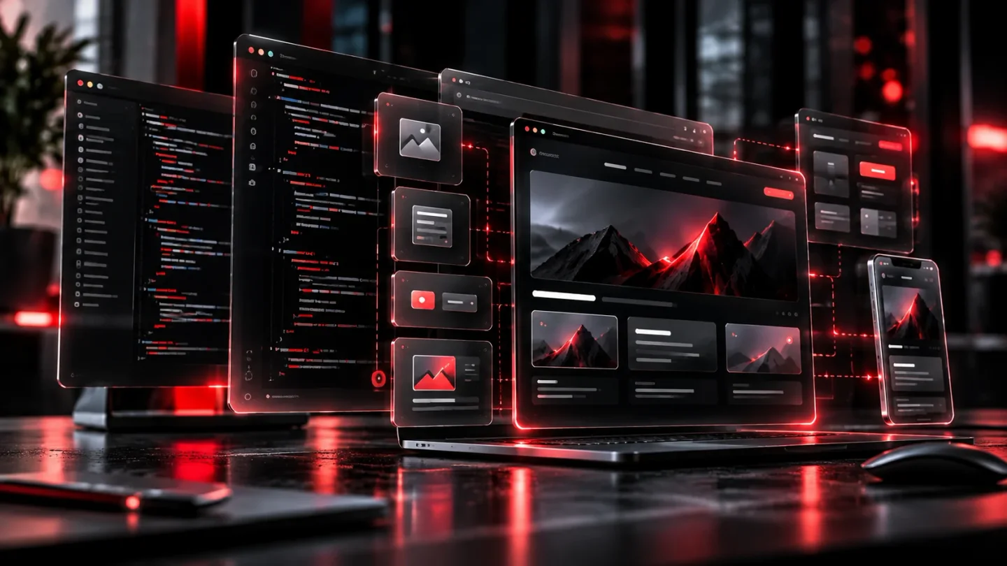 رابط وب ریسپانسیو روی دسکتاپ و موبایل در کنار اجزای Design System