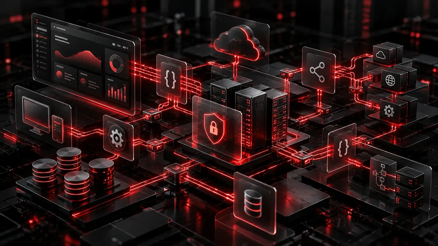 Backend، API و ارتباط سرویسها معماری Backend و API یک محصول دیجیتال با اتصال به پایگاه داده، سرویسهای ابری، امنیت و سیستمهای خارجی